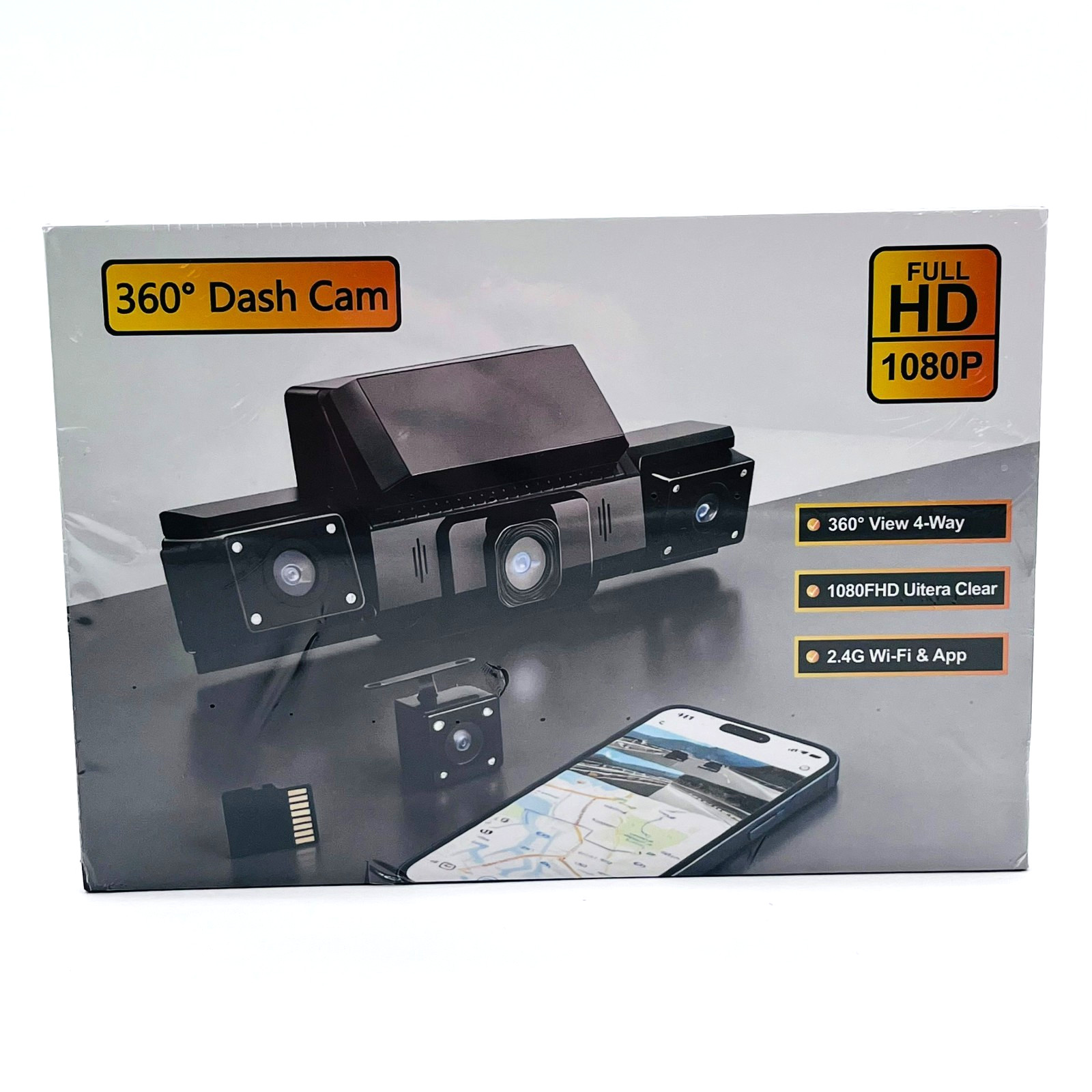 4 Channel 360 Degrees Wifi Full HD 1080p Resolution Car Camera Dash Cam – Sealed