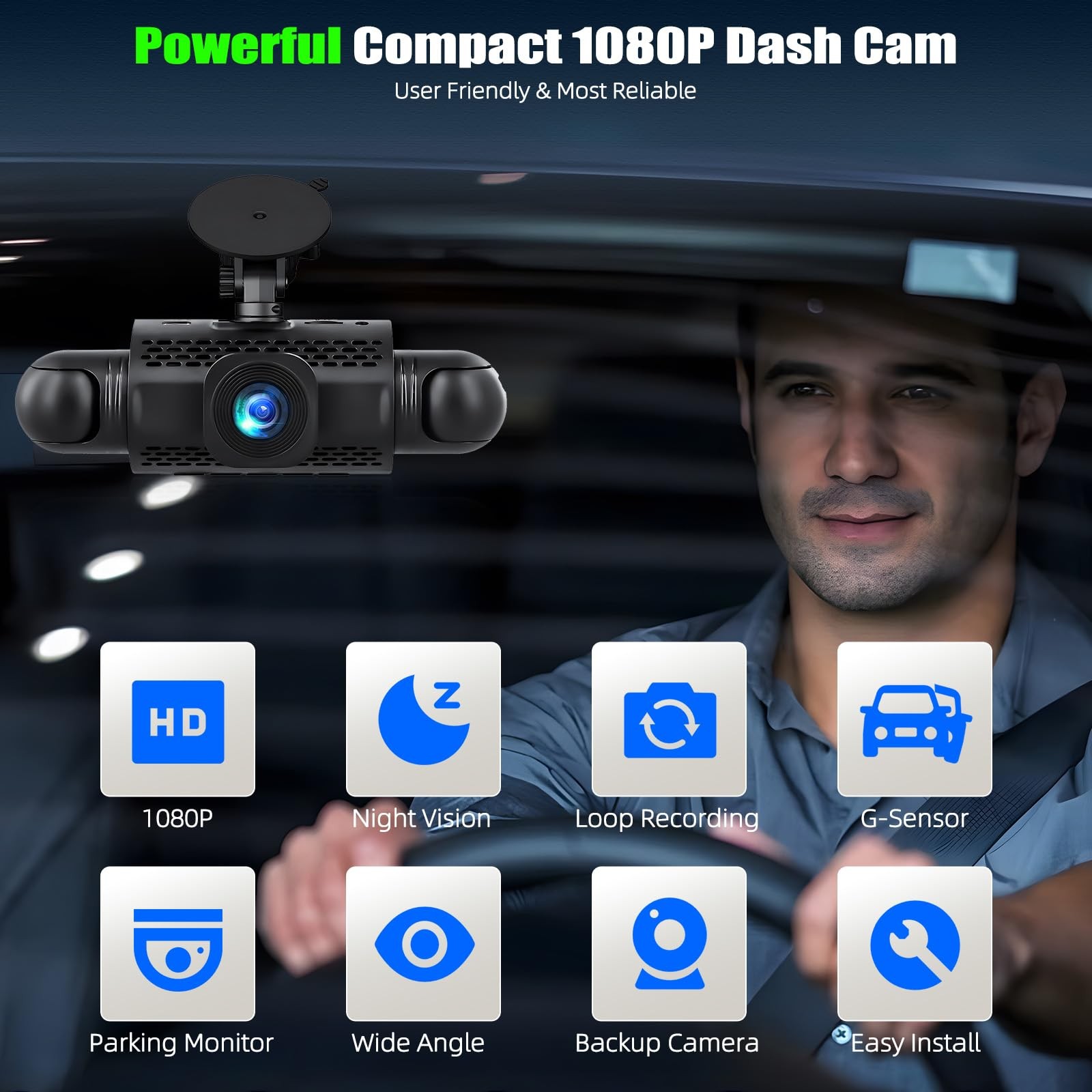 4 Channel 360°1080P Dash Cam Front and Rear Inside Left Right