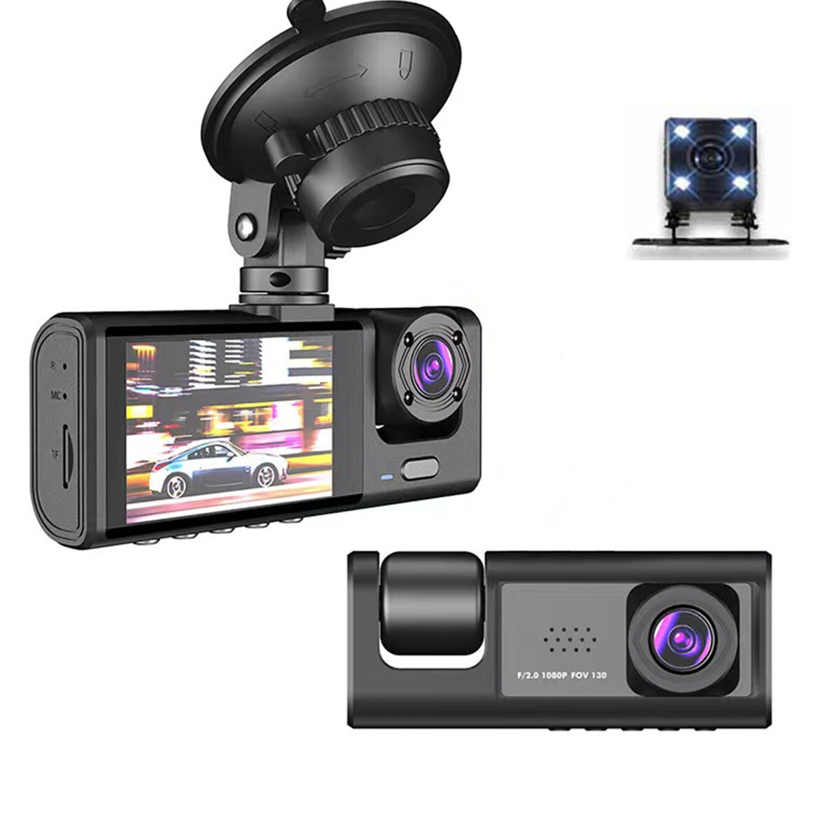 170° Car DVR 3 Lens Dash Cam Camera Recorder Video Registrator Camcorder WIFI