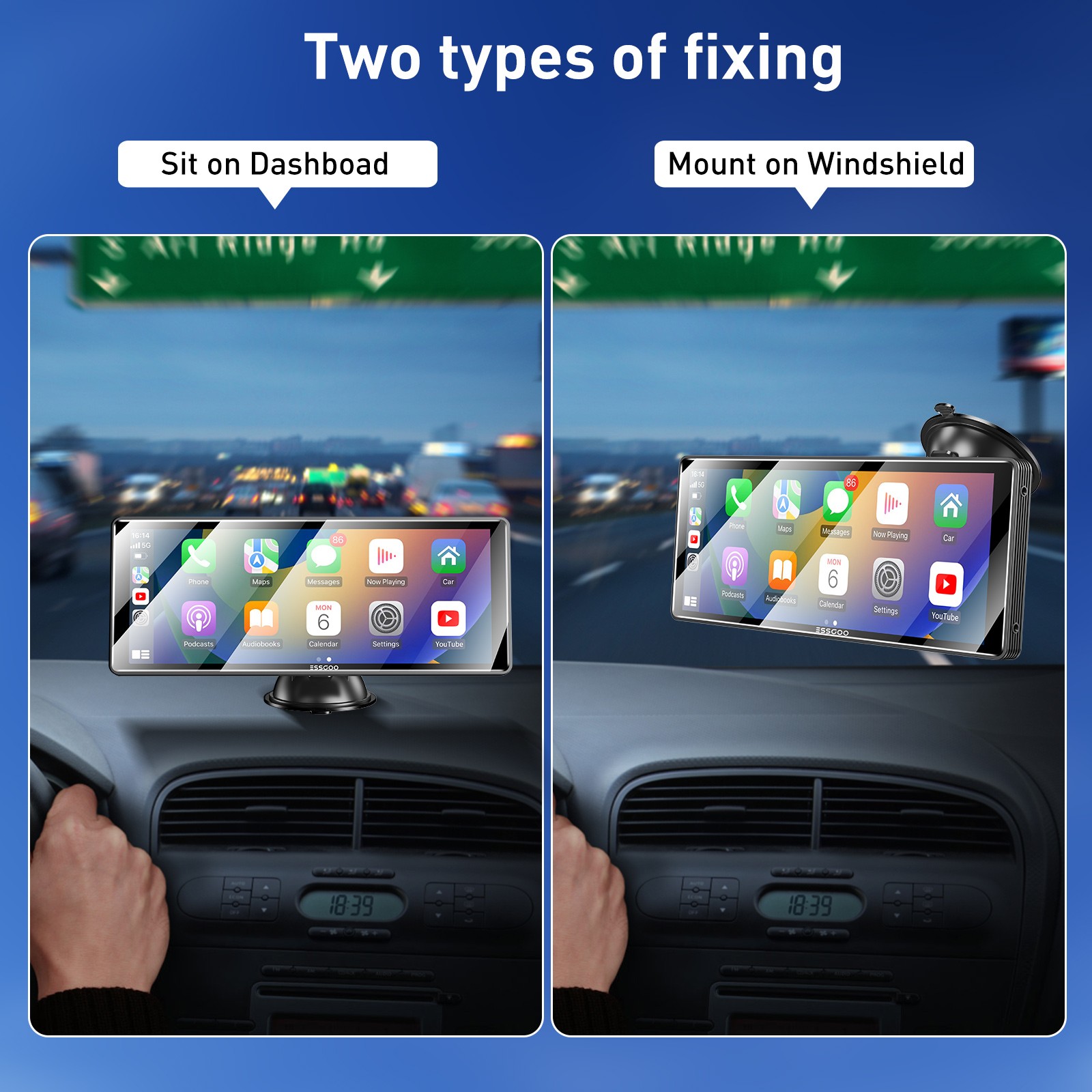 10.26″ Portable Car Stereo Radio Wireless Apple Carplay/Android Auto USB Camera