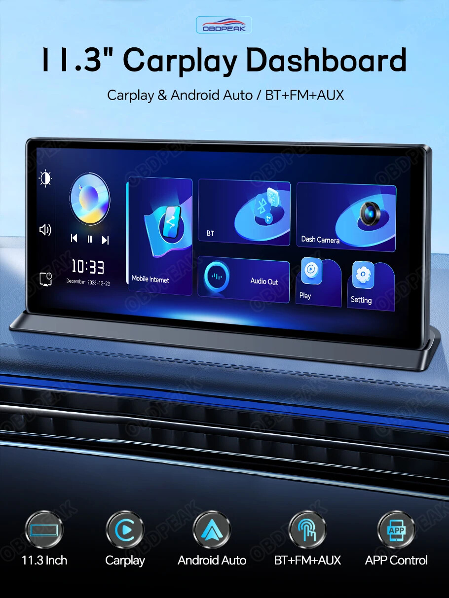 T20 PRO 11.3″ Dash Cam Rearview Camera Carplay & Android Auto GPS Ai Screen