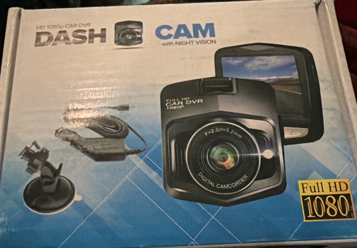 Dash Cam Car DVR 1080p Full HD Night Vision 170° Wide Angle 12MP Loop Recording
