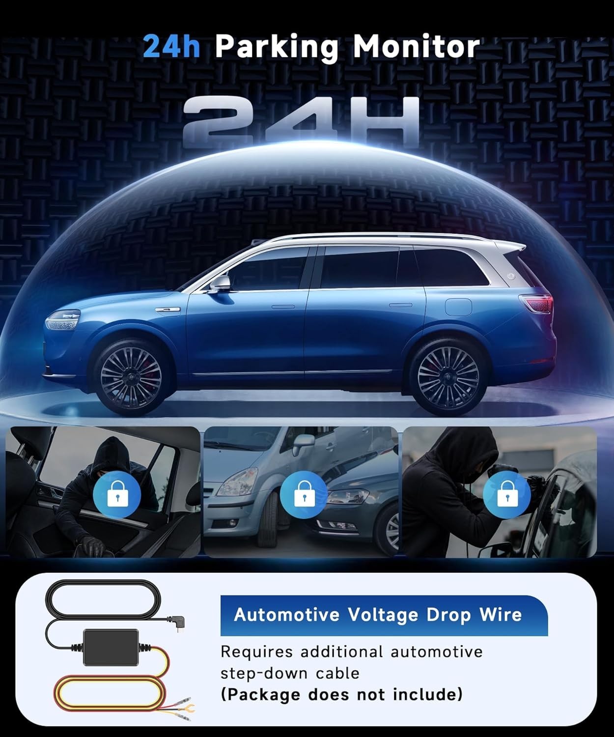 4-Channel 360° Car Dash Cam with Night Vision & Parking Mode