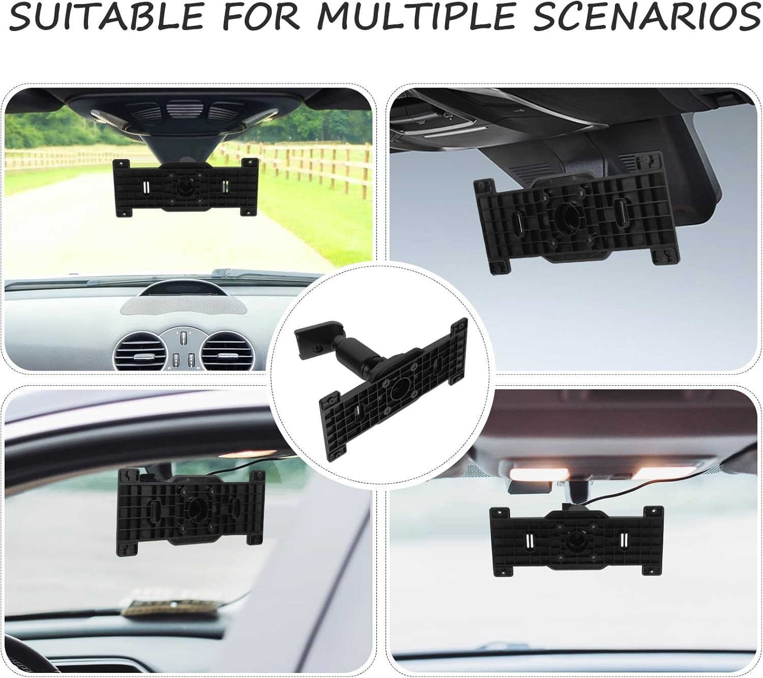 Dash Cam Mirror Mount Kit for 5.5″ – 12″ Cameras – Easy Installation & Stability