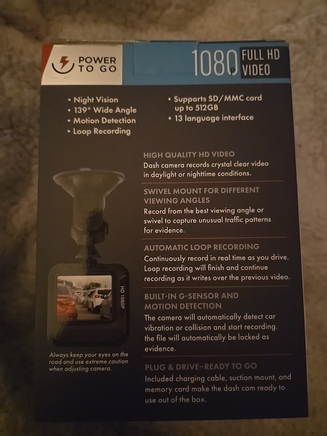 Full HD 1080p Car DVR DASH CAM with Night Vision (Pre-Owned)
