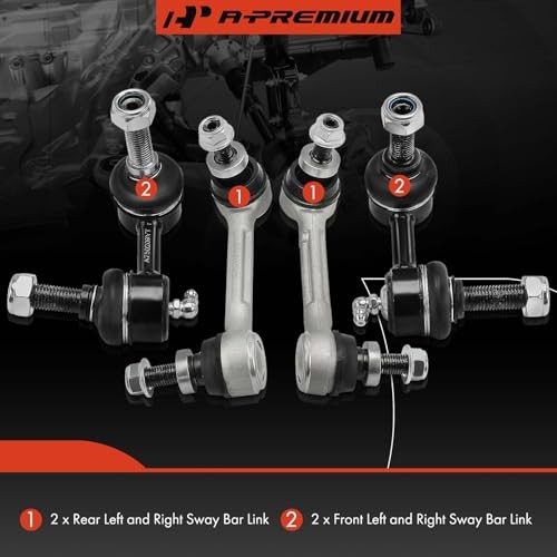 Set of 4, Front & Rear Sway Bar Links Kit Stabilizer Bar Links Compatible