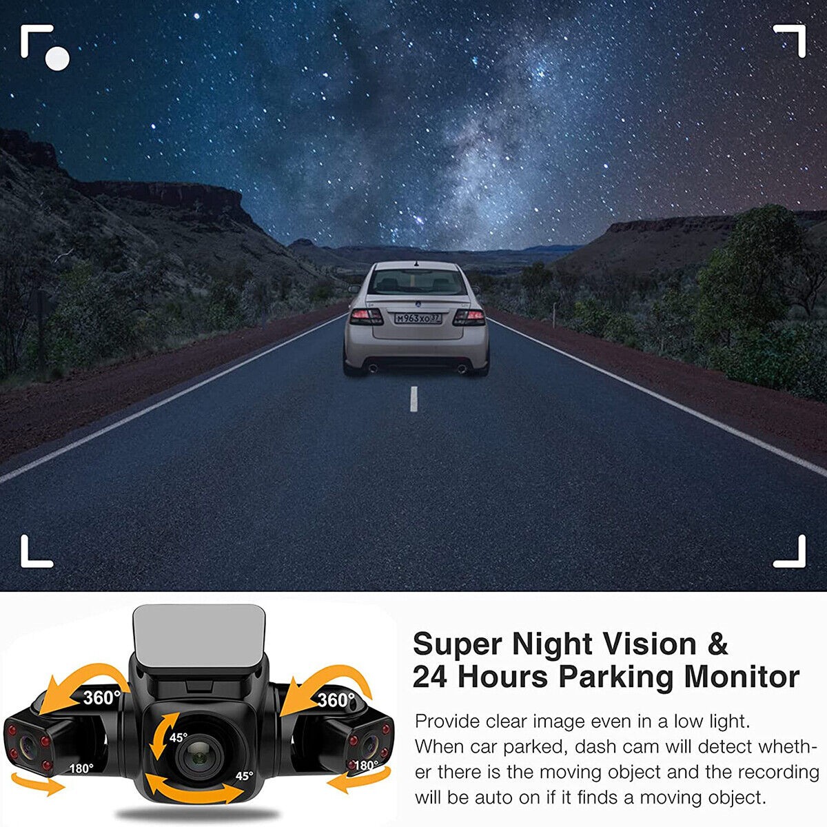 Dash Cam Recorder 4-Channel WiFi 1080P Car Camera DVR Vehicle Video G-Sensor