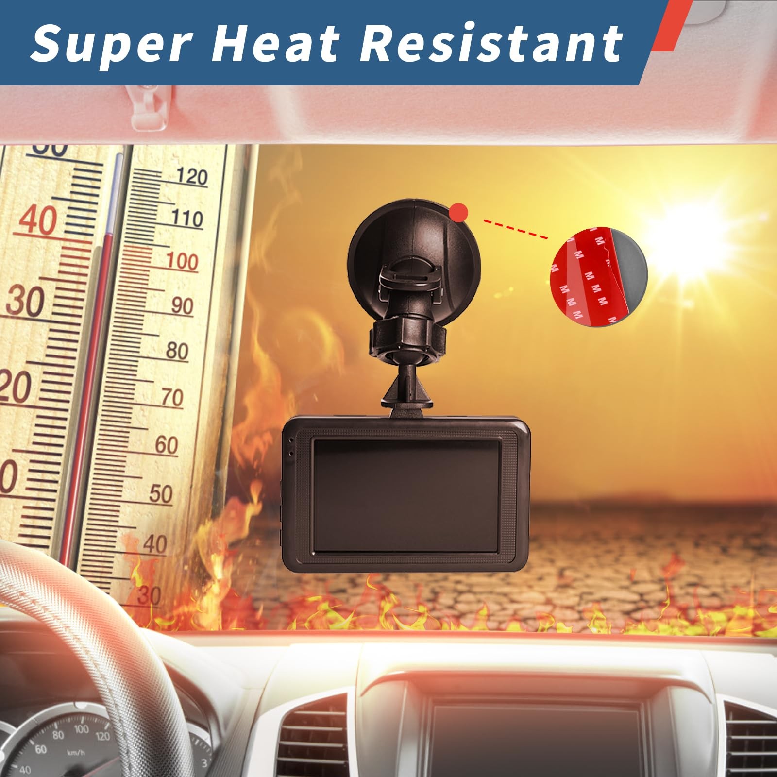 6 Pcs Dash Cam Double Sided Adhesive Pads High Bond Heat Resistant Tape Car
