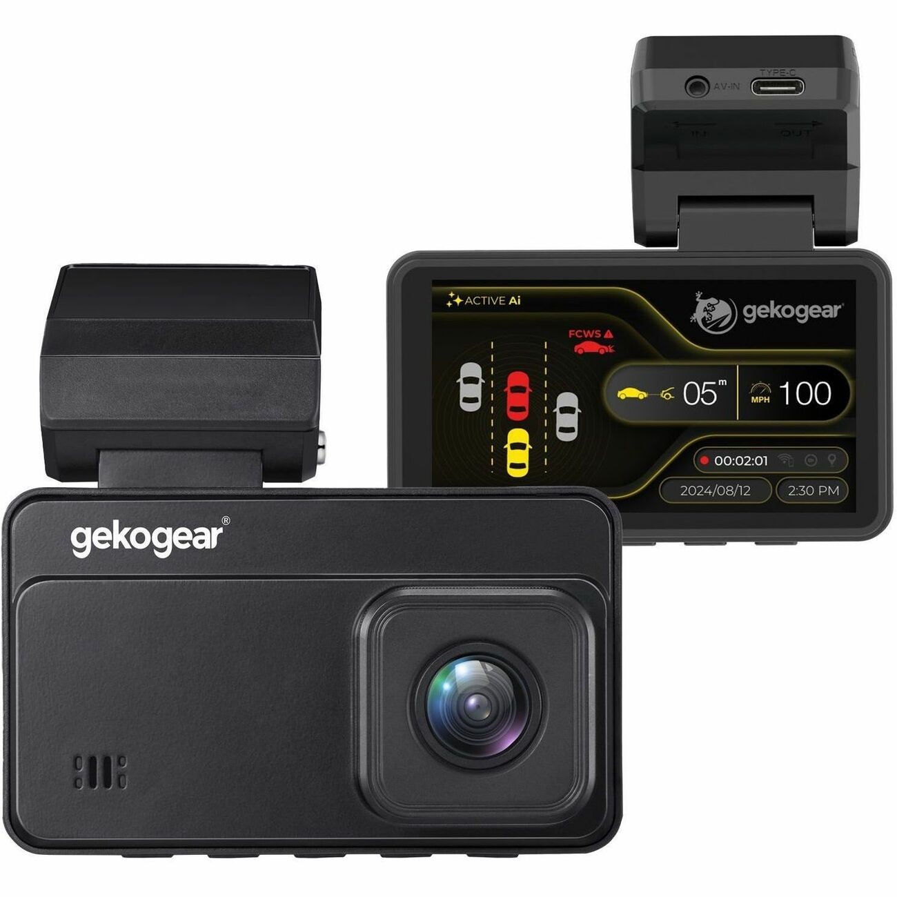 GekoGear Orbit D220 2K Quad HD AI Front and Rear Dash Cam (orbitd220)