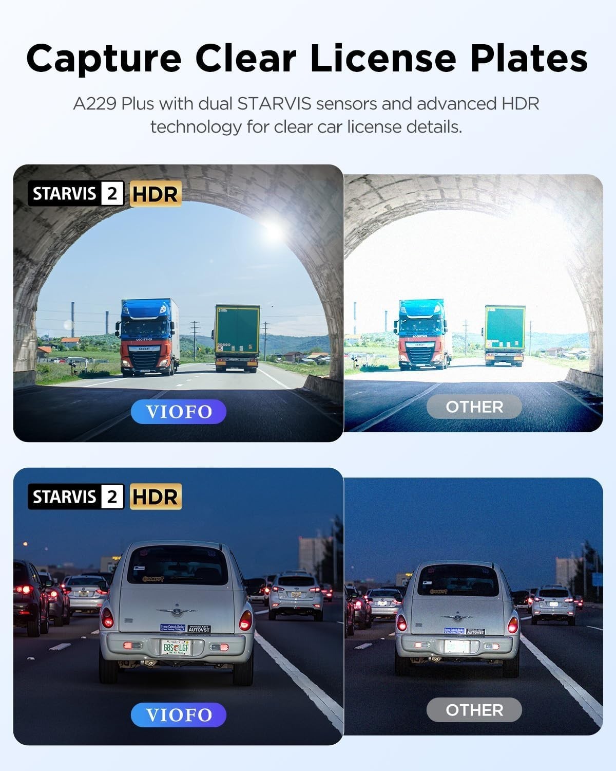 Compact Dual Lens Dash Cam with 24/7 Parking Mode & App Control – A229 Plus