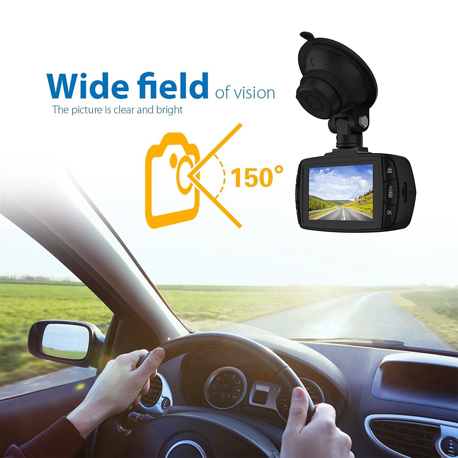 DBPOWER 2K FHD DVR Dash Cam, 23041296 2.7″ LCD 170° Wide Angle Car Video