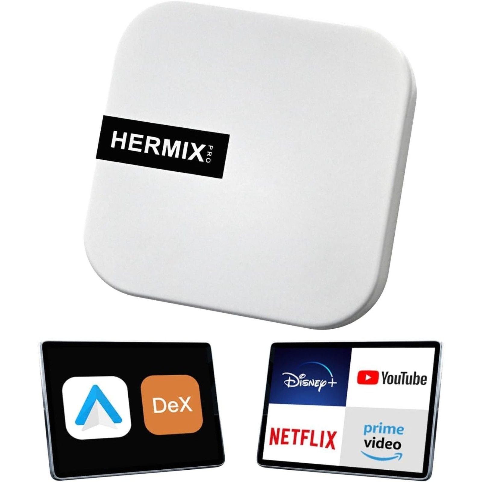 HERMIXPRO Android Auto Wireless Adapter Samsung DeX Station Car Streaming Device