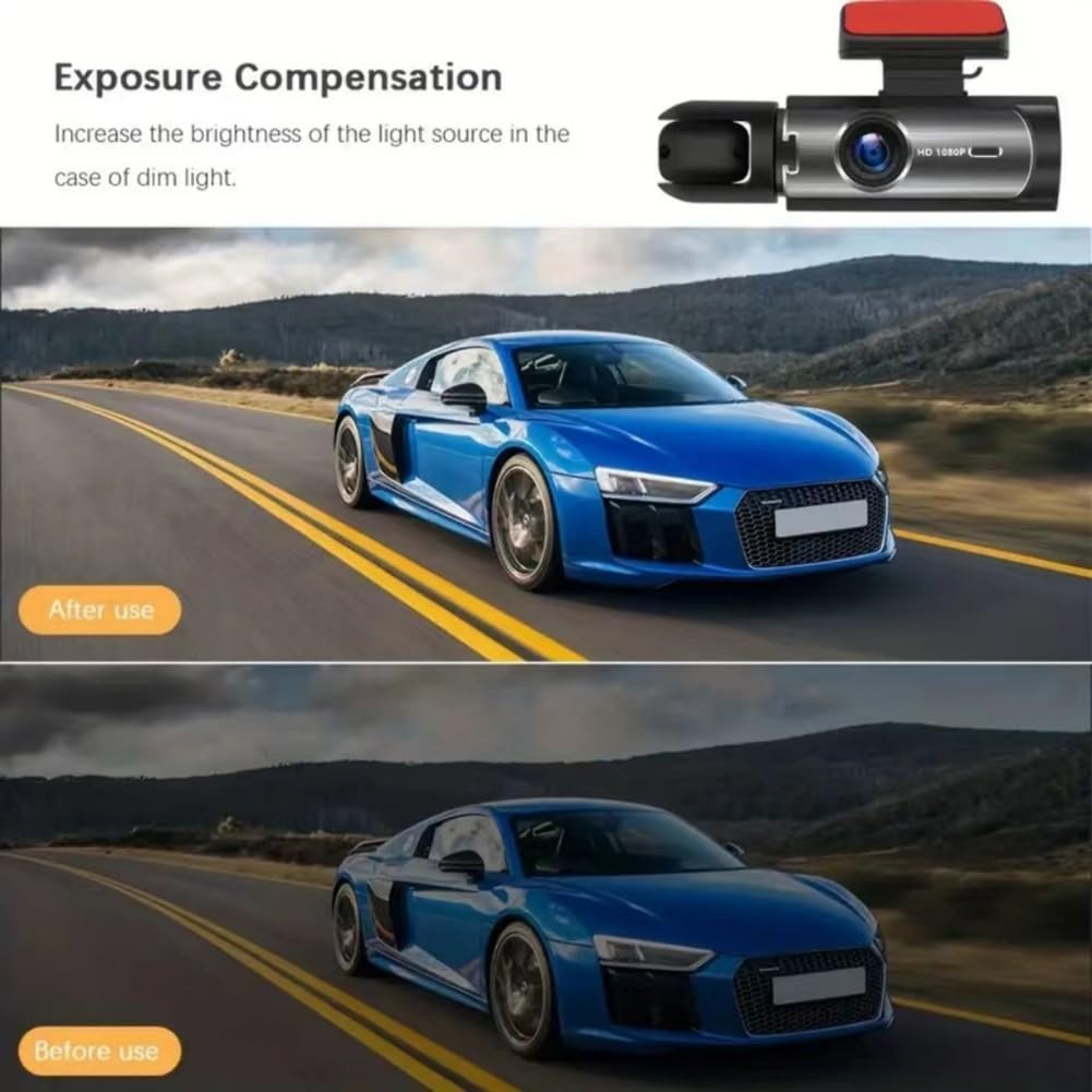 Dash Camera Front & Inside Dual Camera, 1080P DVR Dashcam Driving Recorder wi…