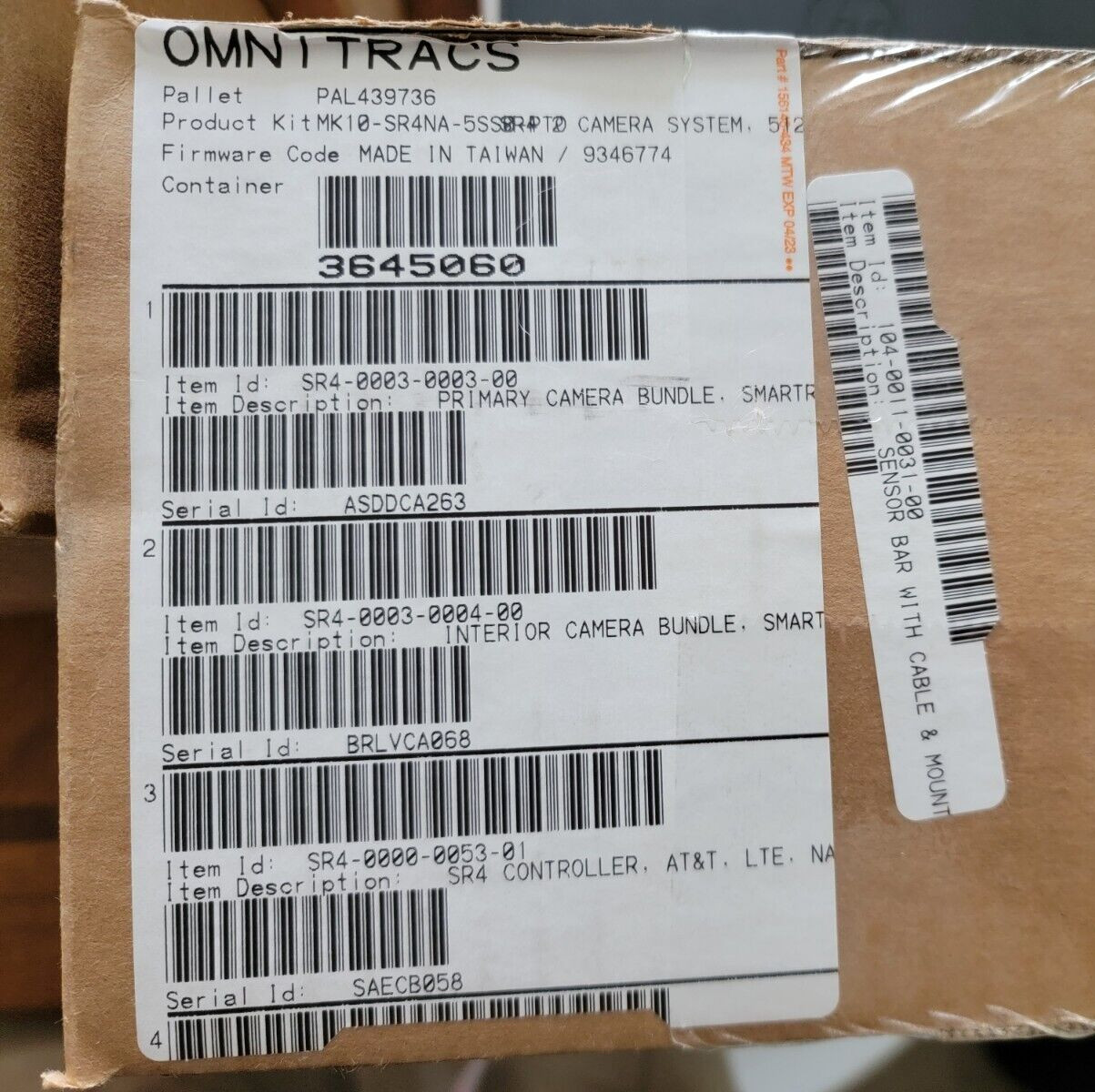 NEW Omnitracs SmartDrive SR4 SmartRecorder4 Kit Controller Sensor Camera Keypad