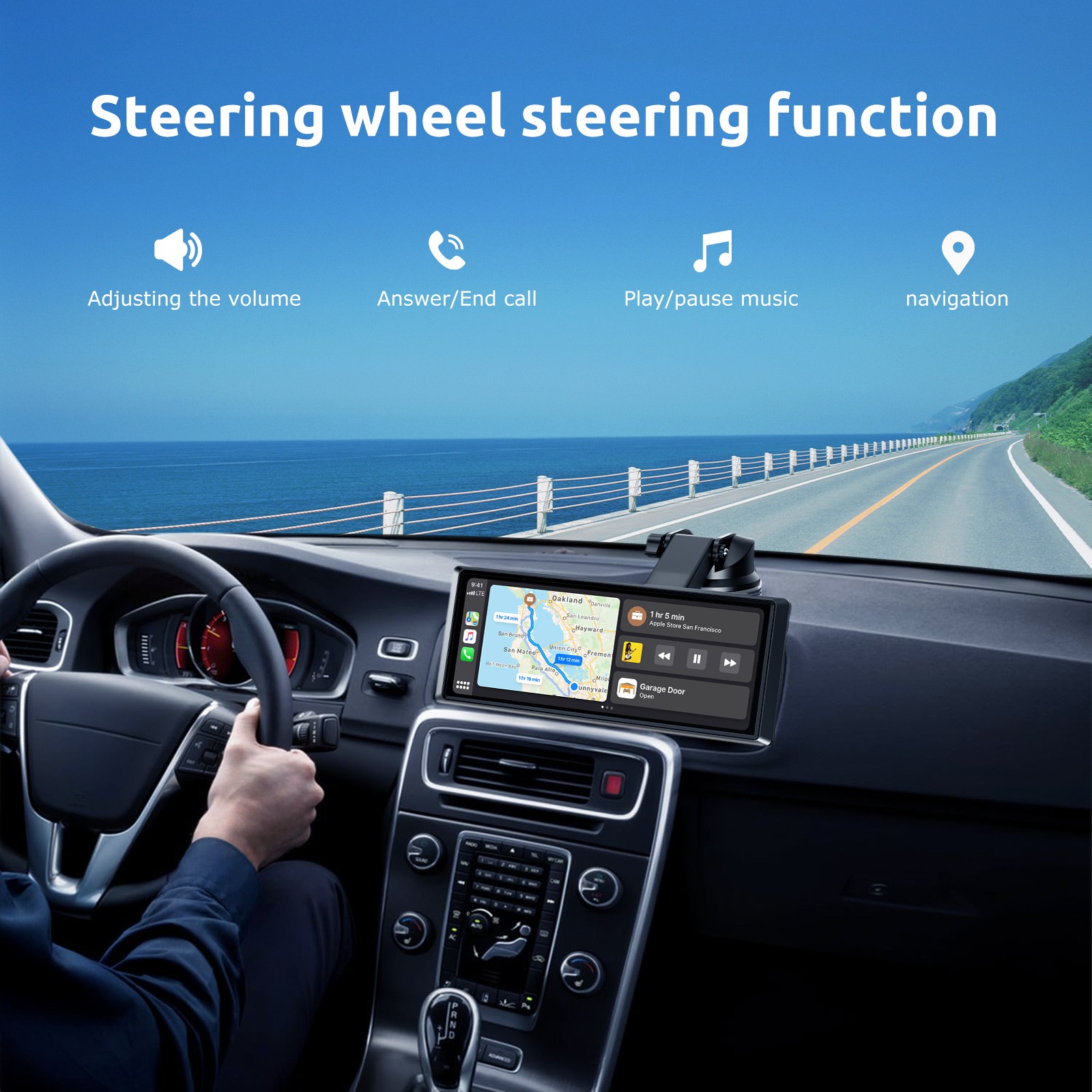 Touch Screen Dash Cam 10″ 1080P Dual Lens Car DVR Recorder Front and Rear Camera