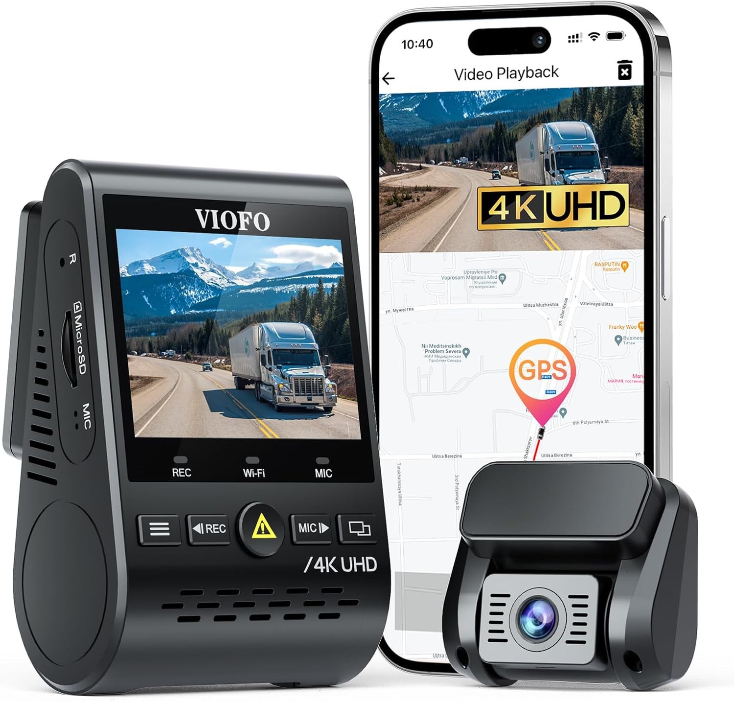 A129 Pro Duo 4k Dual Dash Cam 3840 X 2160p Ultra HD 4k Front+Rear Dash Camera