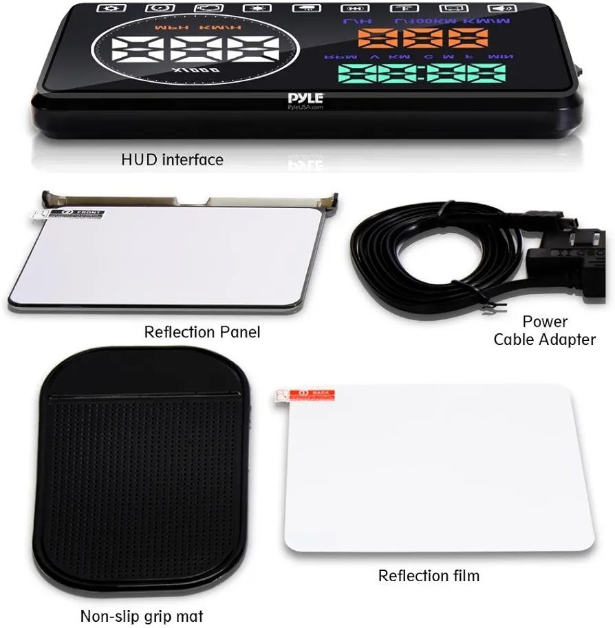 Pyle 5.5 HUD Heads Up Display Speed Voltage Temp Fuel Monitor Car PHUD180BD