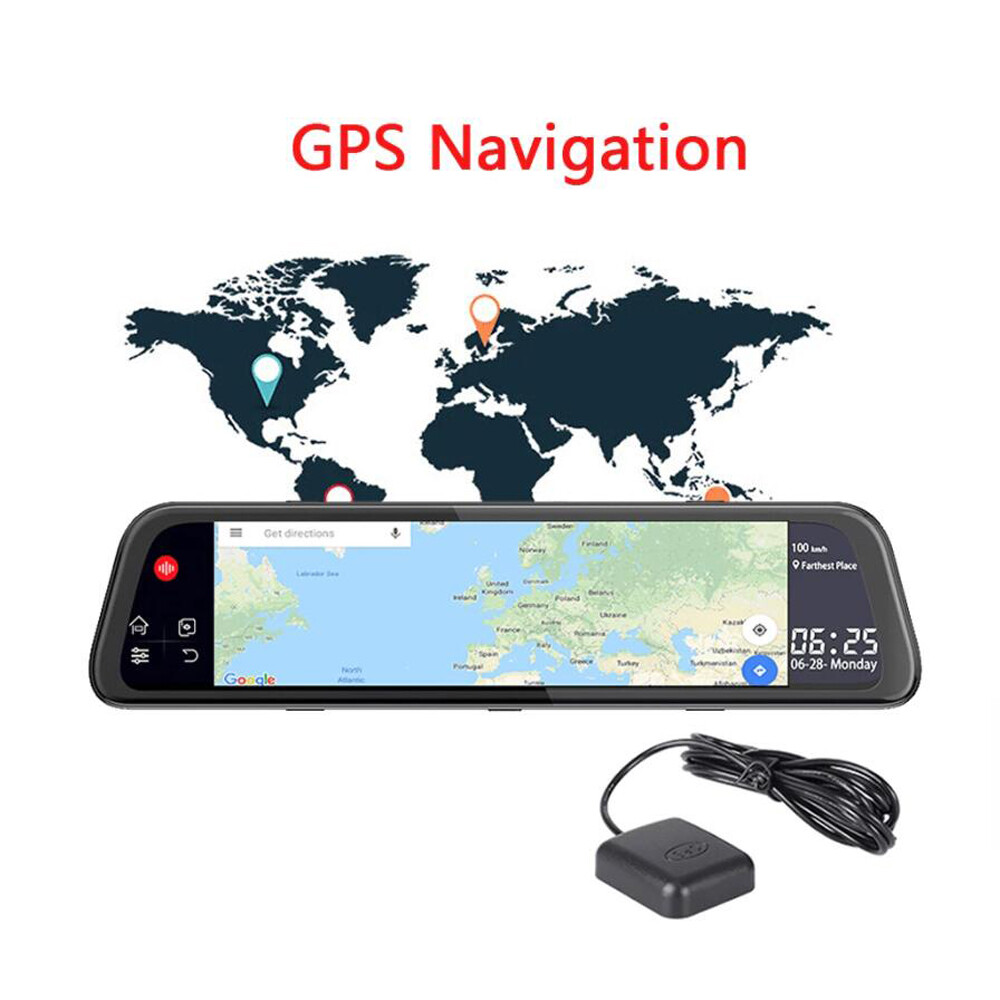 4G Smart car backup mirror DVR dash camera GPS Navigator Rearview Android Mirror