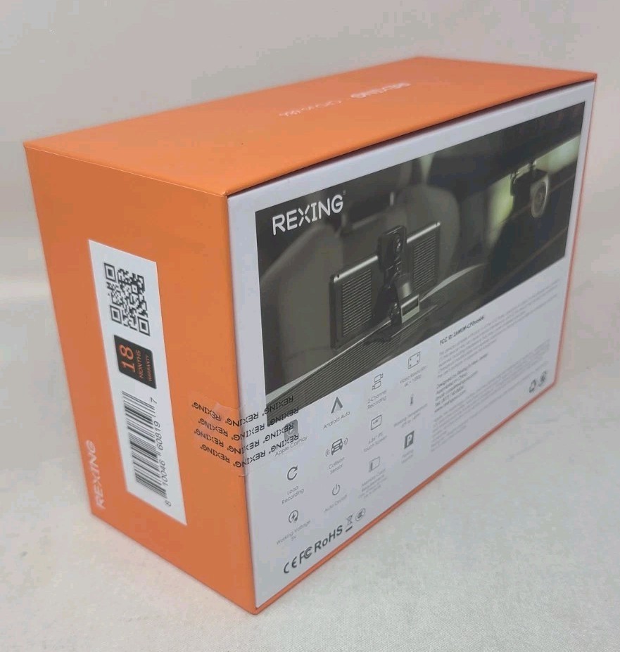 Rexing Dash Cam CPDuo 686 4k 64gb CarPlay Android 6.86”IPS Recording. New