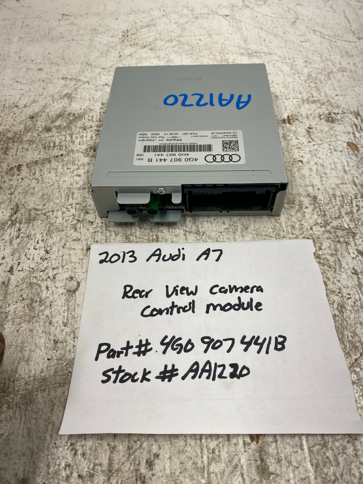 13 AUDI A7 S7 C7 OEM REAR PARKING CAMERA CONTROL MODULE 4G0907441B 12-17