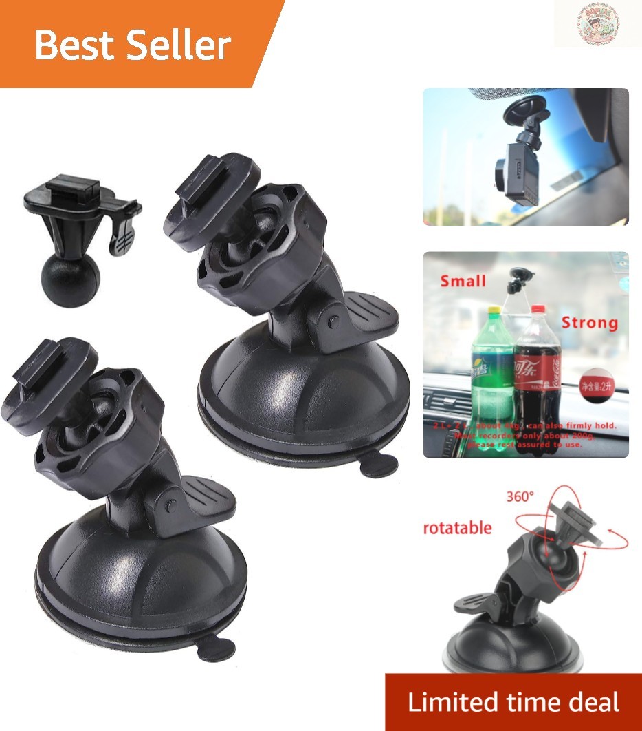 Versatile Suction Cup Mount for Car Dash Cameras – Strong Hold & Removeable