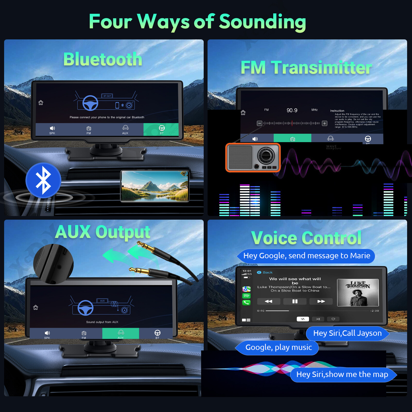 XGODY 10.26” 4K Dash Cam CarPlay Car DVR Video Recorder Wireless Android Auto