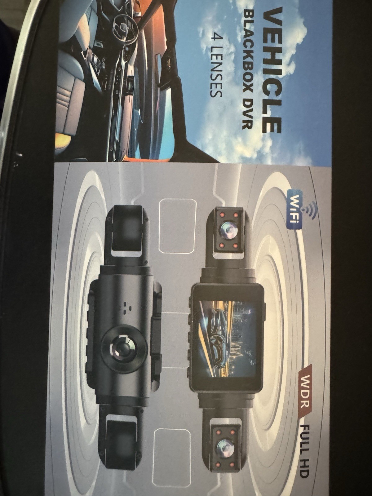 DVR Vehicle Black Box Full HD 1080 W7799, 4 Lens Wifi Dash CAM