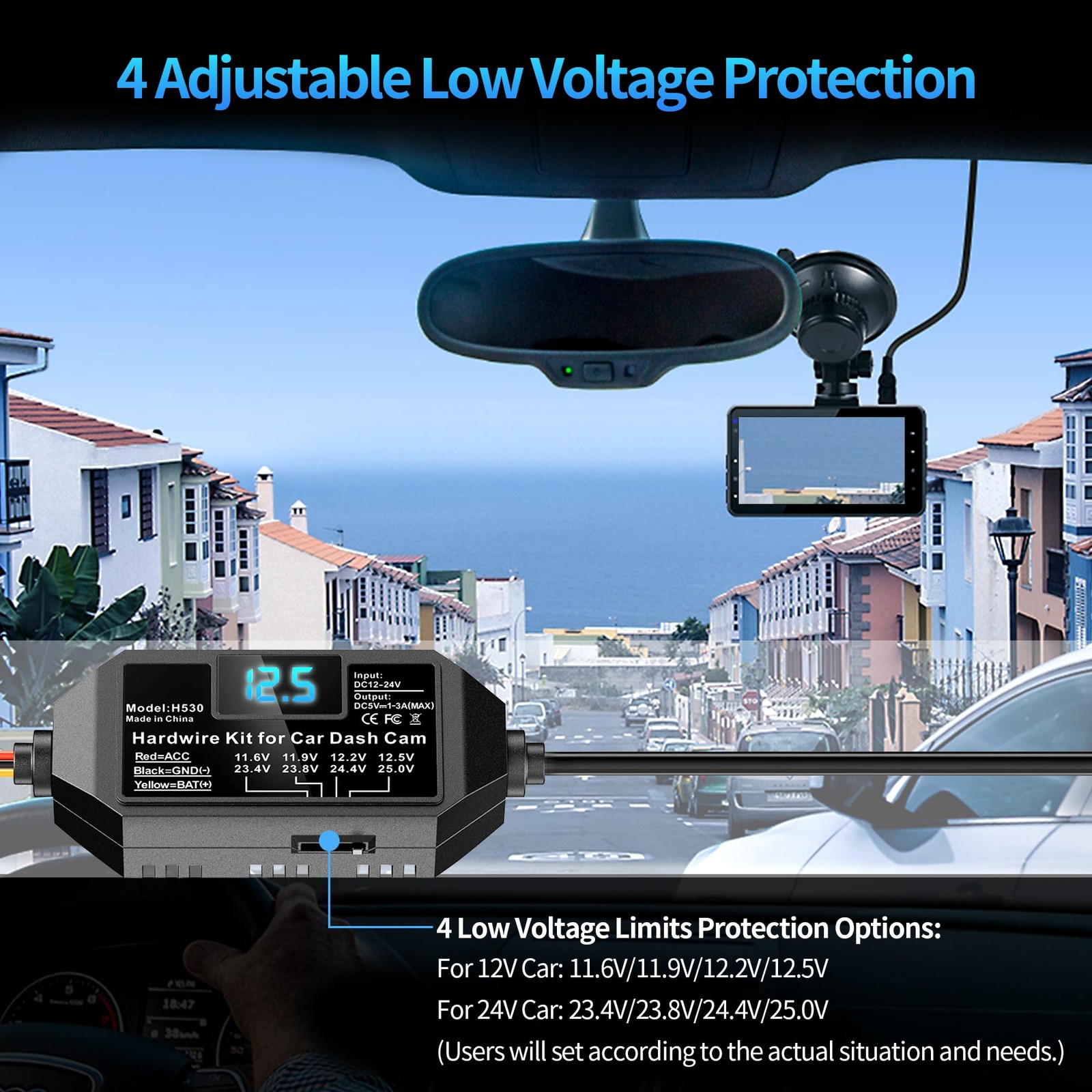 AUCARAUTO Acc Dash Cam Hardwire Kit with USB C Right Angle Port for Dashcam |…
