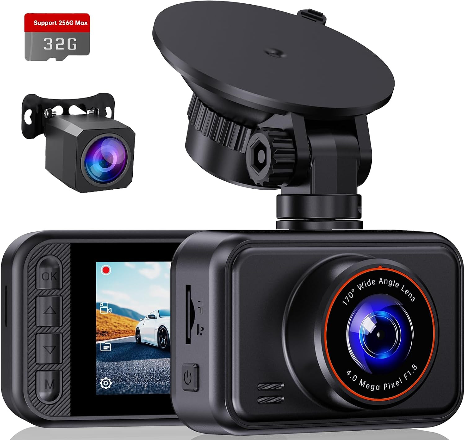 2.5K Front Rear Dash Cam 1440P 1080P Car Camera Night Vision G-Sensor
