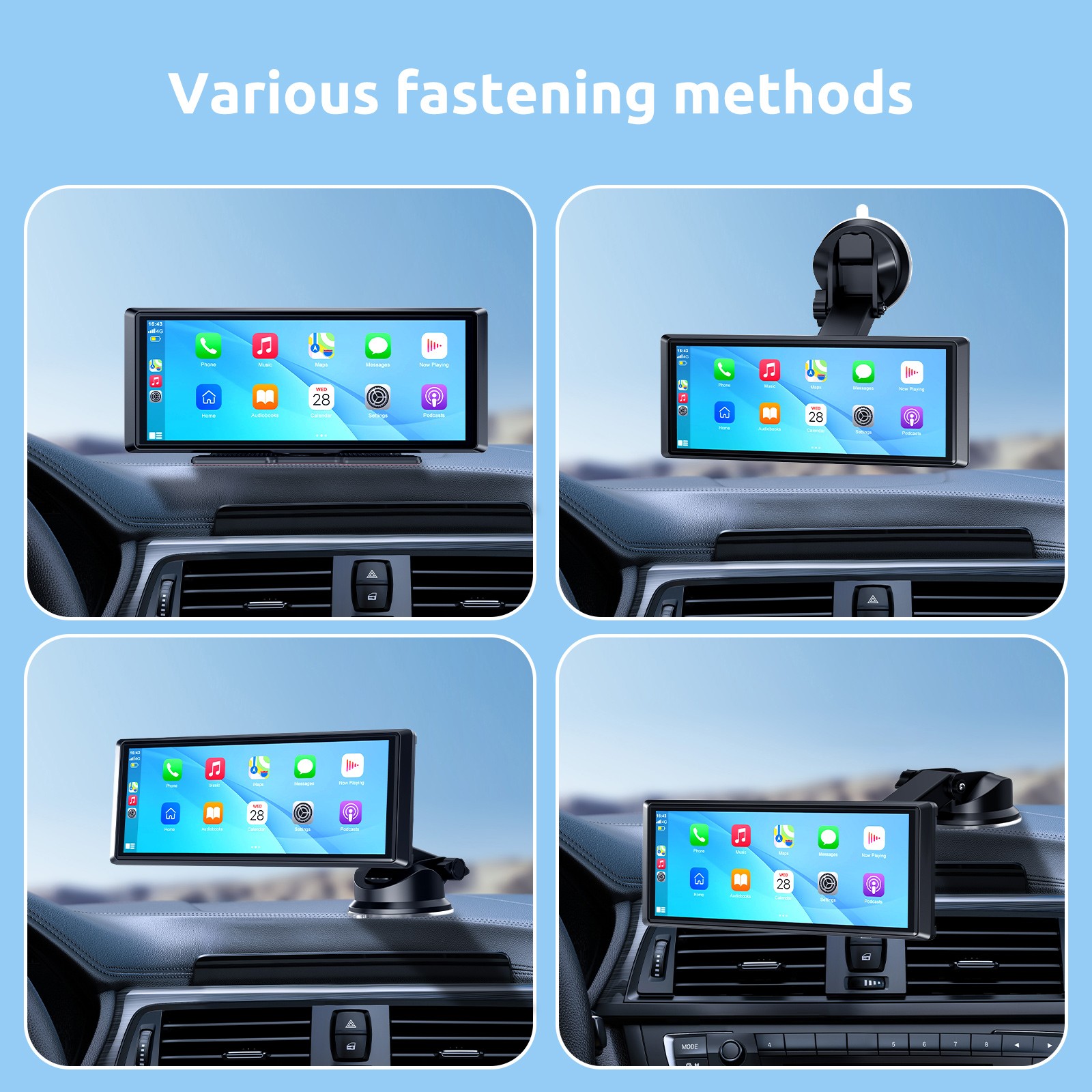 8.1inch Portable 4K Car Stereo Wireless Apple Carplay Auto Touch Screen BT Radio