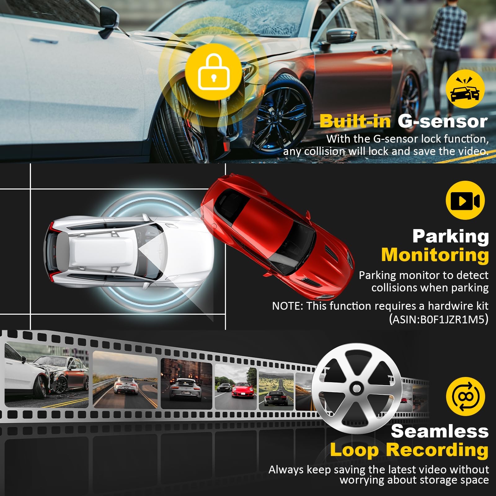 Dash Cam Front and Rear: 4K+2.5K Dual Channel Dash Cam-5GHz WiFi, GPS Dash Ca…