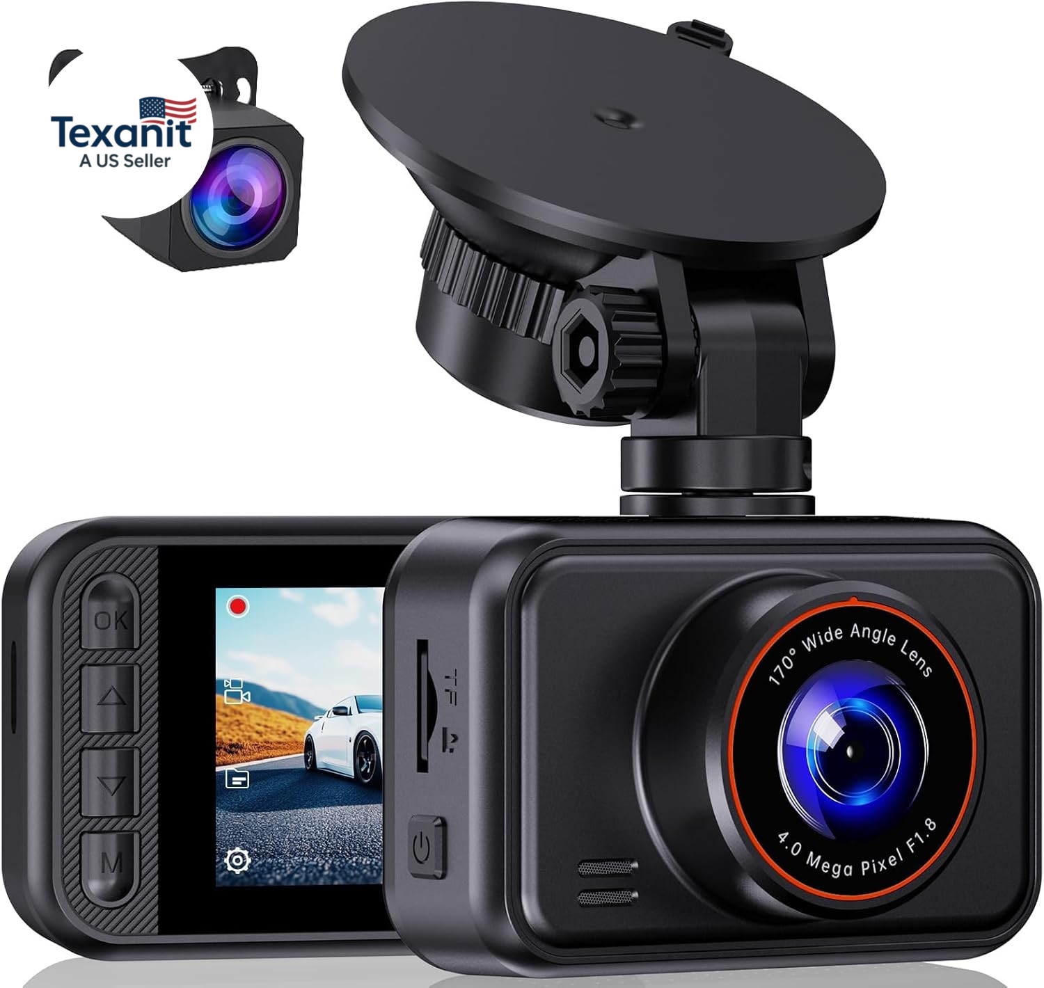 Dash Cam Front and Rear, 2.5K Dual Dash Camera for Cars, 2560P Mini Car Camera,