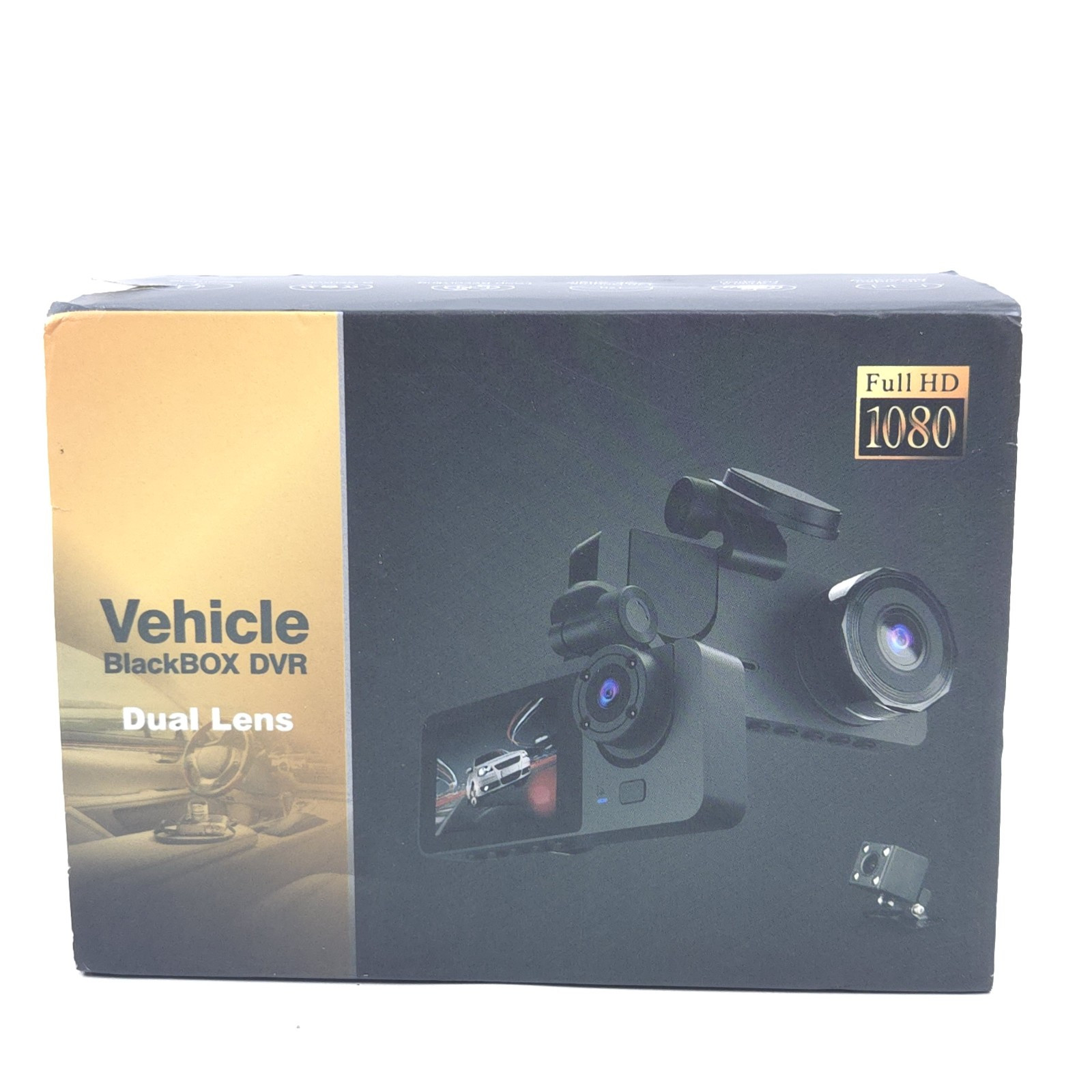 Dual Lens – Vehicle BlackBox DVR 1080P w/ Backup Camera – Dash Cam – Black