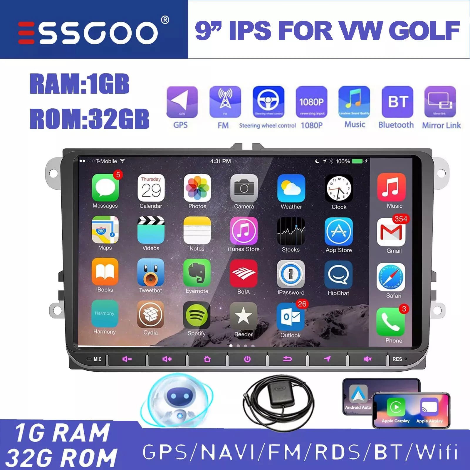 Android 13 For VW Volkswagen Jetta Passat Car Stereo Radio Carplay GPS Navi 32GB