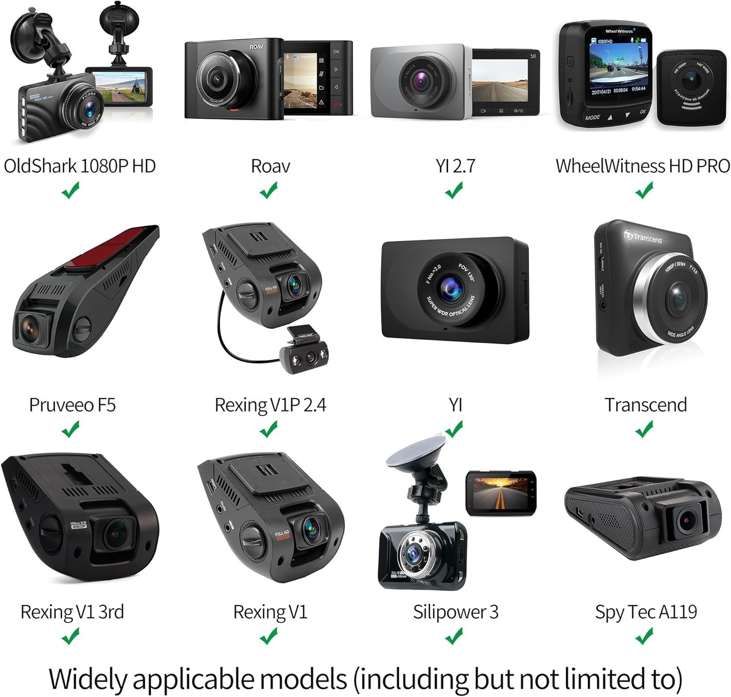 Adjustable Dash Camera Mounting Kit with Suction Cup & Glue; 360° Rotation