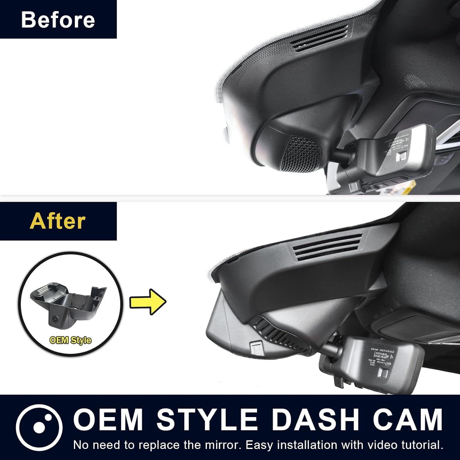 Mangoal 4K Dash Cam Custom for Dodge RAM 1500 2019-2024 Wifi GPS OEM Look 64GB