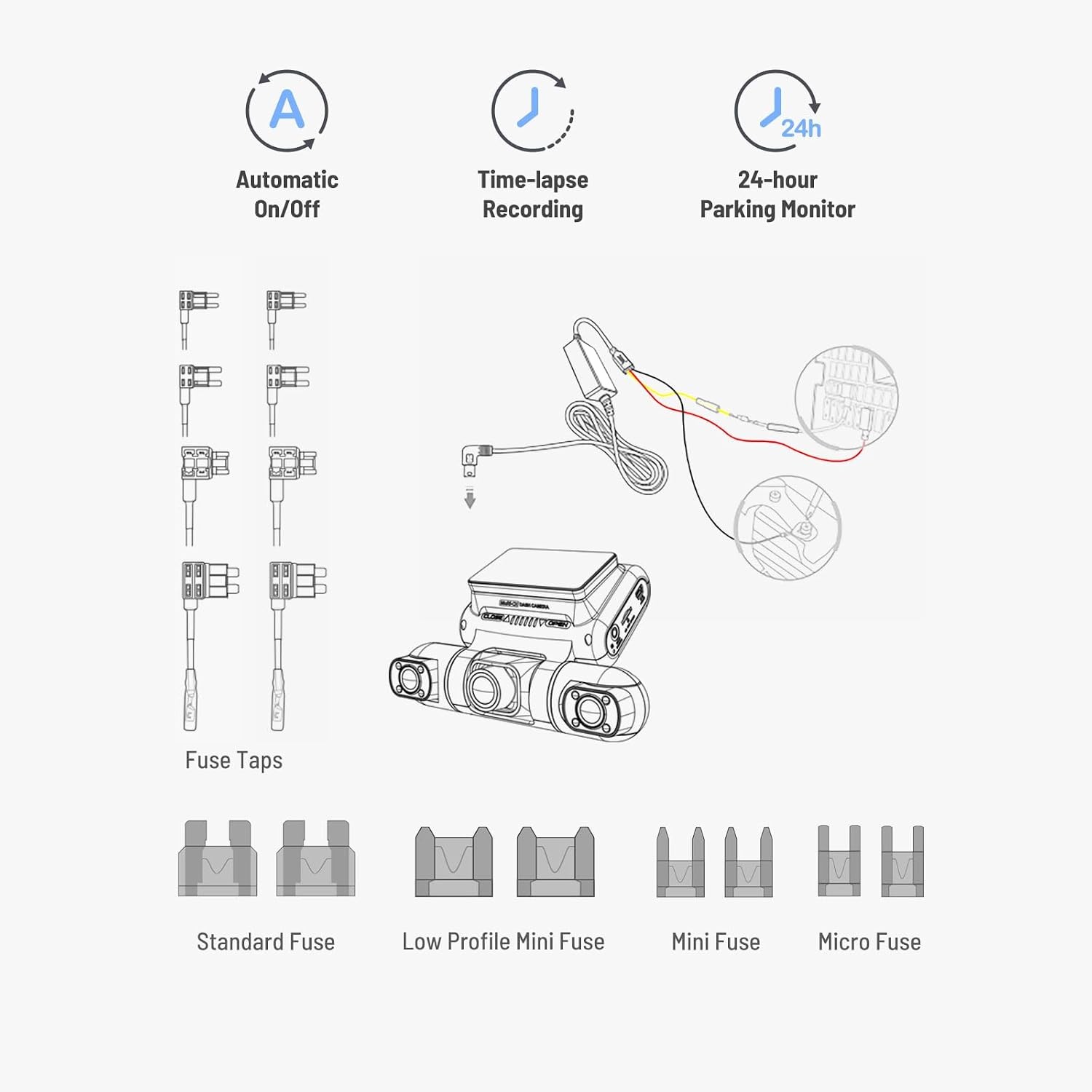 Smart Acc Hardwire Kit Dash Cam Parking Mode Monitor