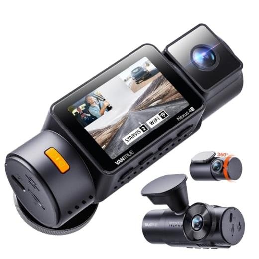 New N4S 3 Channel Dash Cam, STARVIS 2 Night Vision, Front Rear Inside Dashcam