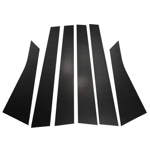 Door Pillar Window Trim – Car Front Rear Left Right Side Black Carbon Fiber