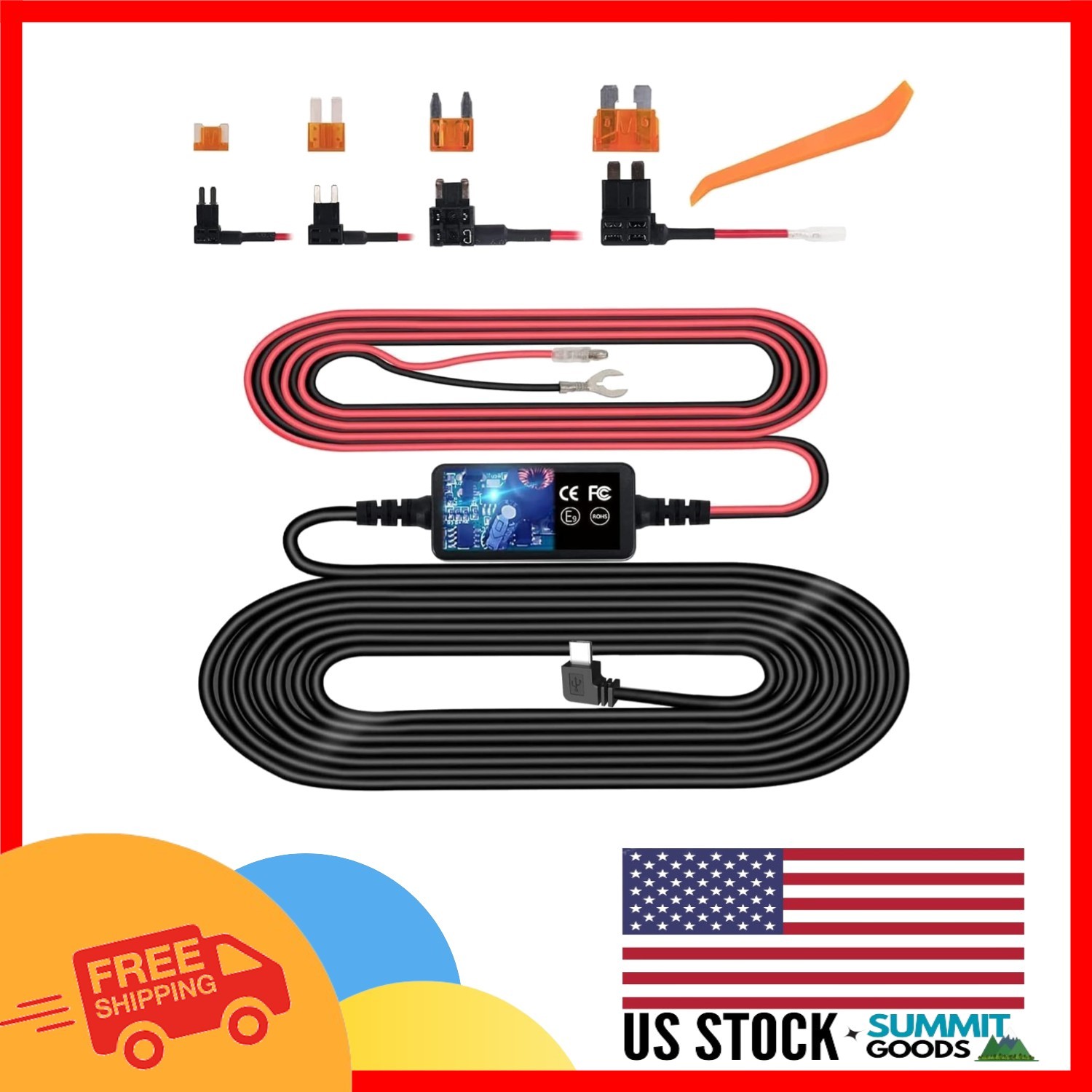 Dash Cam Hardwire Kit – 11.5ft Type-C with Voltage Protection Technology
