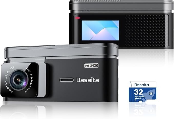 Dasaita USB Front Dash Camera DVR 1.47″ HD Display G-Sensor 170° Angle 32G Video