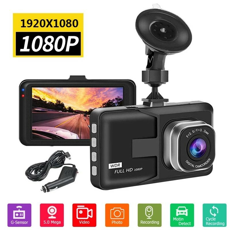 DASH CAMERA 1080P,DVR, RECORDER, 3″ SCREEN,BLACK BOX120 DEGREES WIDE ANGLE VIEW