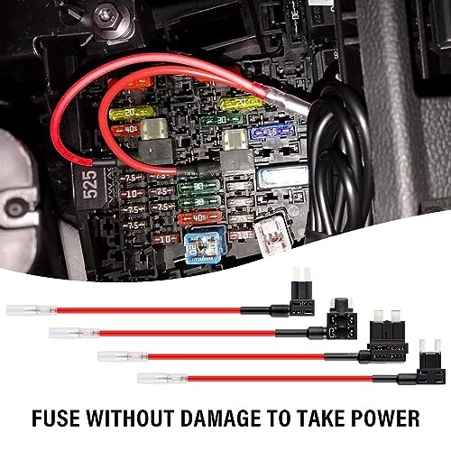 Dash Cam Hardwire Kit USB C Power Cable Fuse Tap Set
