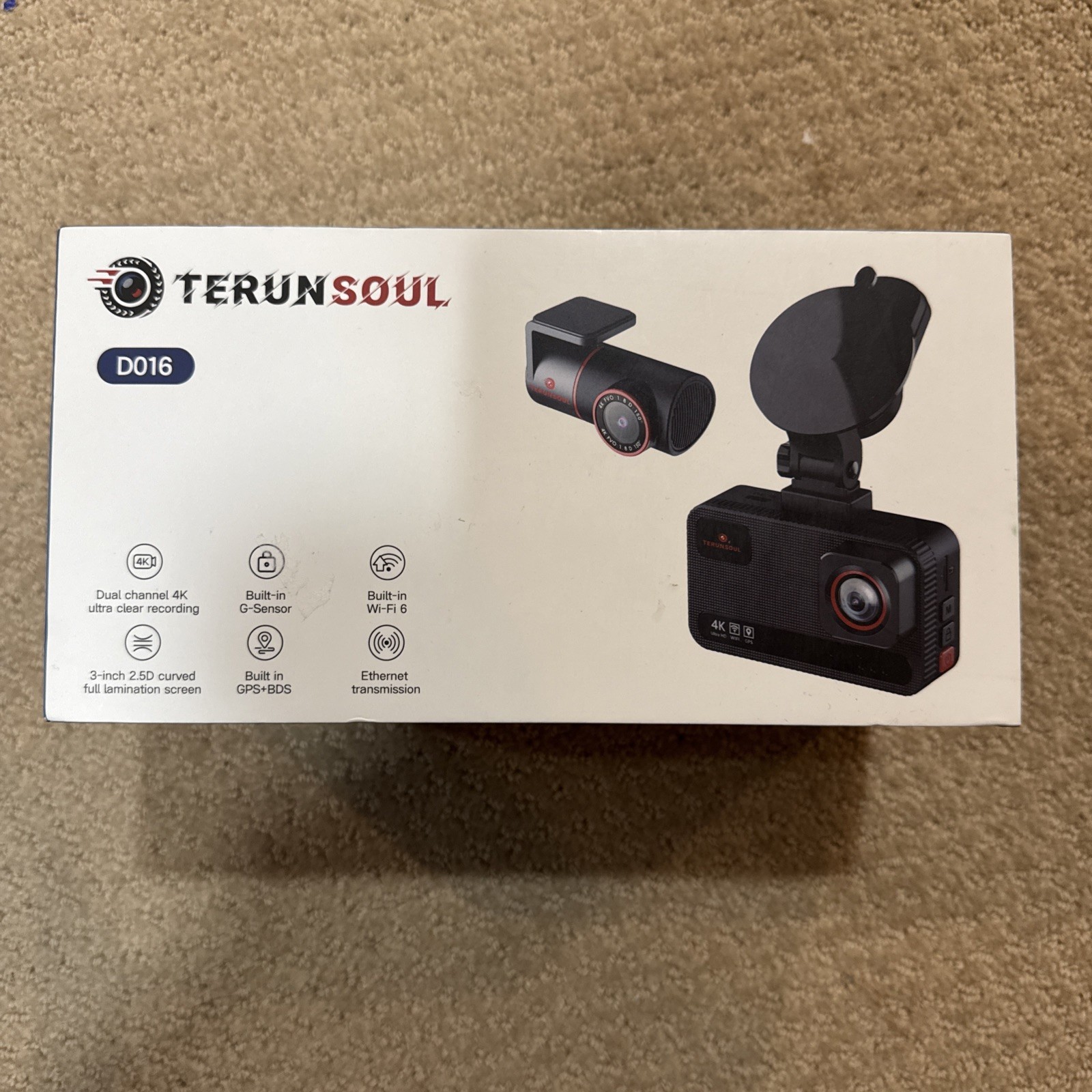 Terunsoul D016 Dual Channel HD 4K Ultra Clear Recording Dash Camera With GPS