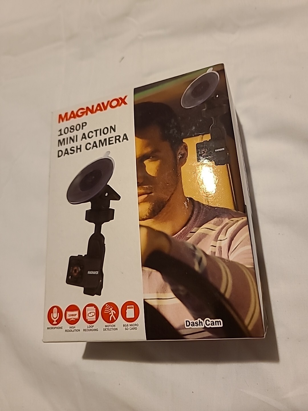 Magnavox Mini Action Dash Cam Camera 1080p Video Recorder w/t Suction Cup Mount