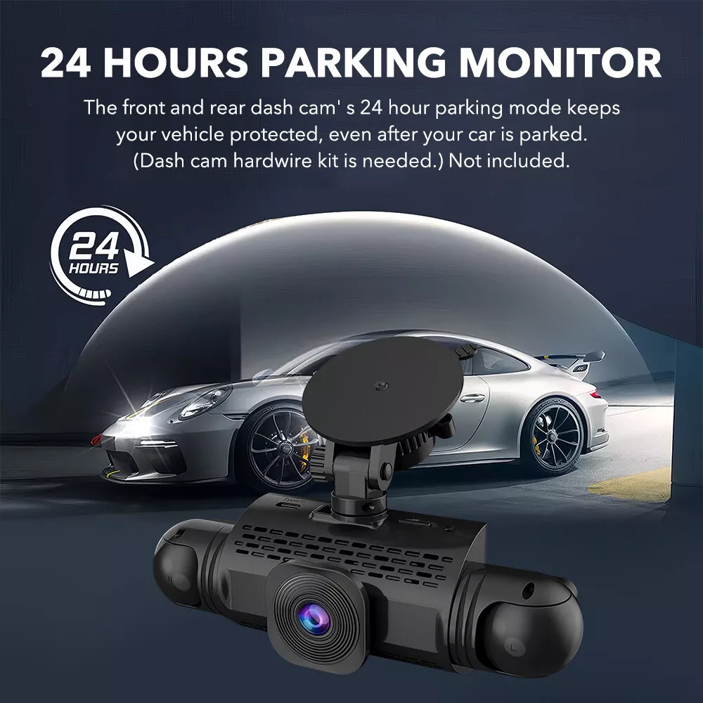 4 Channel Dash Cam Front and Rear Left Right Inside Camera for Cars + 32GB Card