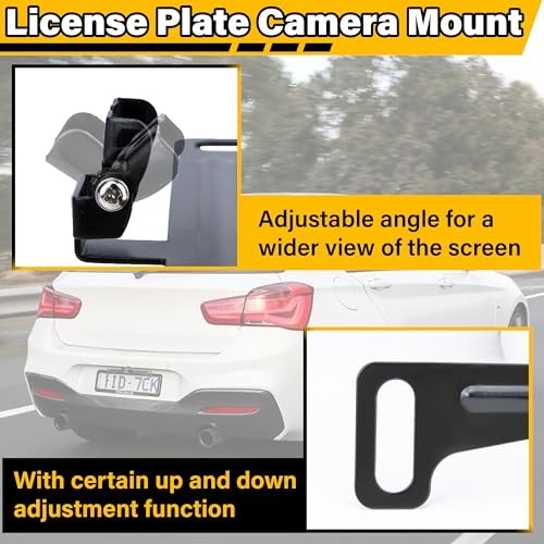 Backup Camera License Plate Mount, Rear Camera Back up Bracket, Universal Car