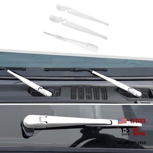 Jimen Fit for Jeep Wrangler JL & Unlimited 2018-2025, 8PCS Front & Rear White