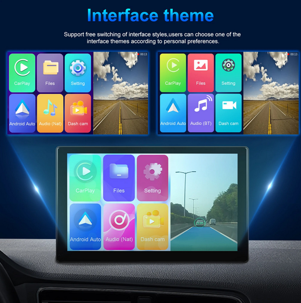 Car Dash Cam Touch Screen Video Recorder Bluetooth Dual Lens DVR For Carplay 4K
