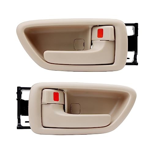 Interior Door Handles W/ Bezel (Pair), Compatible 2000-2007 Beige Pair Beige